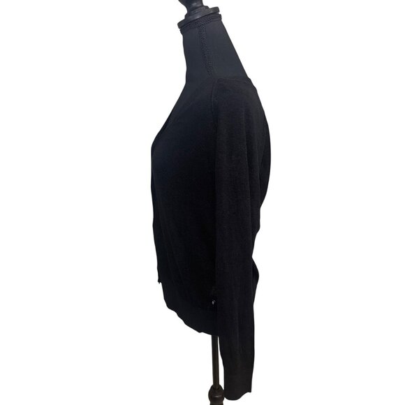 Gap Linen Blend Lightweight Button Down Cardigan Sweater Black City Classic - Picture 6 of 11